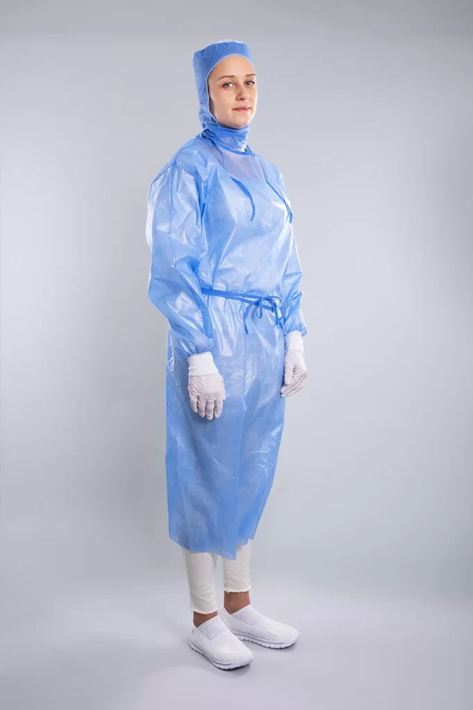 Produktfotografie mit Model - Untersuchungskittel PP PE Teillaminiert
