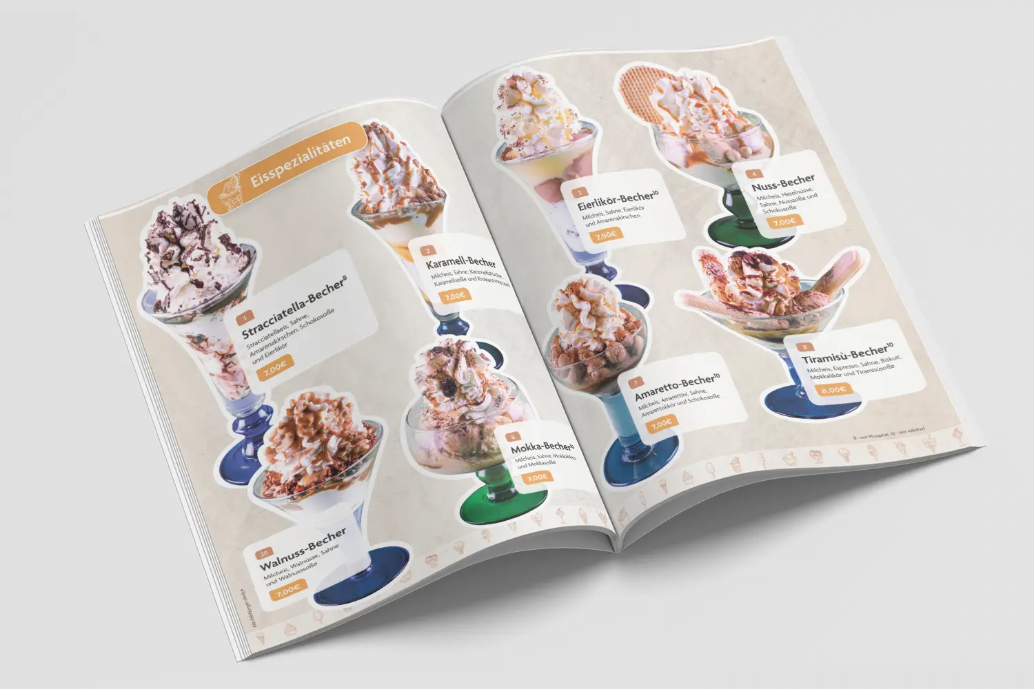 Speisekarte Eiscafe Abrantes